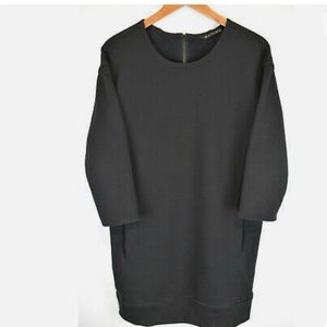 Athleta Grey Cozy Karma Sweatshirt Dress Back Zipper